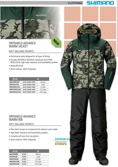 SHIMANO DRYSHIELD - зимно термо-яке и термо-панталон