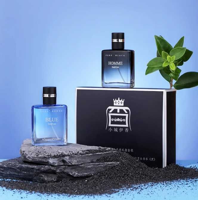 набор мужских духов в подарочной коробке из 2 частей