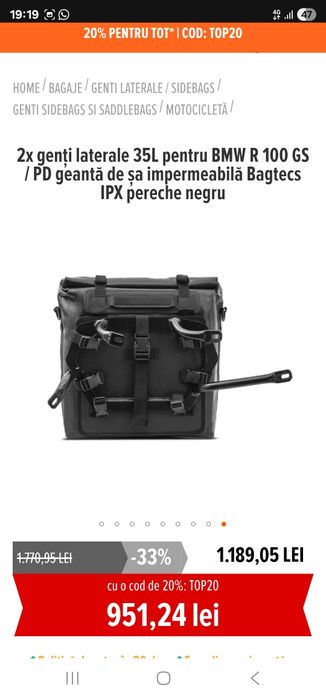 Vând genti/cutii laterale moto textile  cu suport BMW ,Yamaha, Honda,