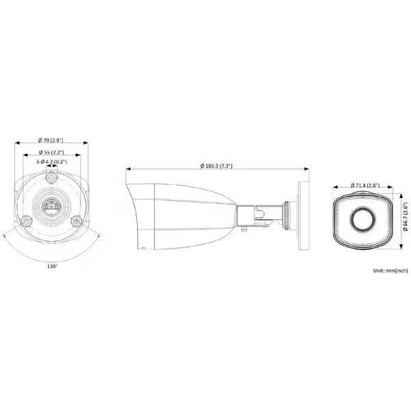 Camera bullet IP Hikvision HiWatch HWI-B121H 2MP 2.8mm H.265+ PoE noua