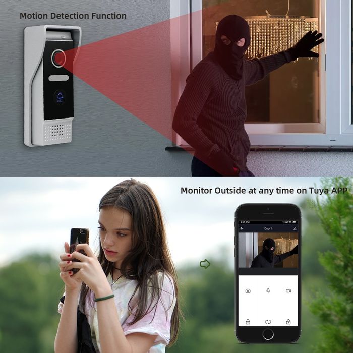 Домофон wi-fi монитор 10д вызывной комплект