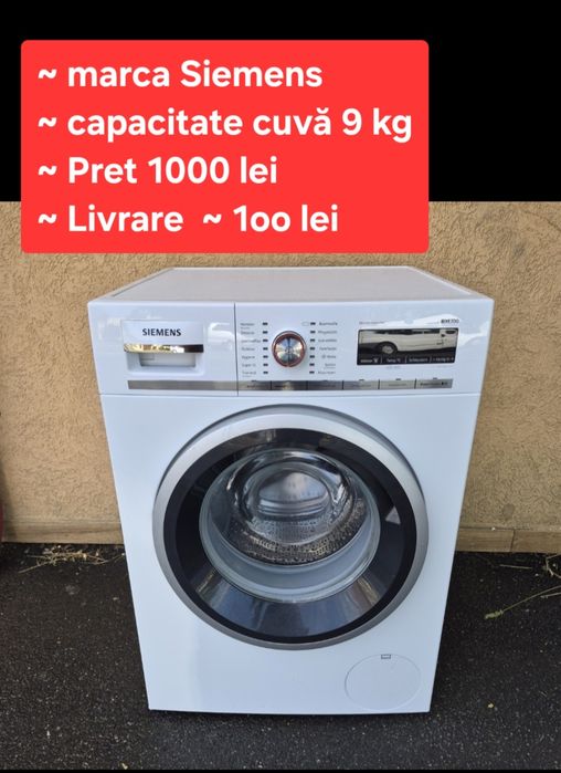 Masina de spalat Siemens  / capacitate cuvă 9 kg.