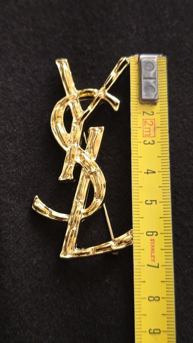 Brosă aurie, 7cm, Yves Saint Laurent