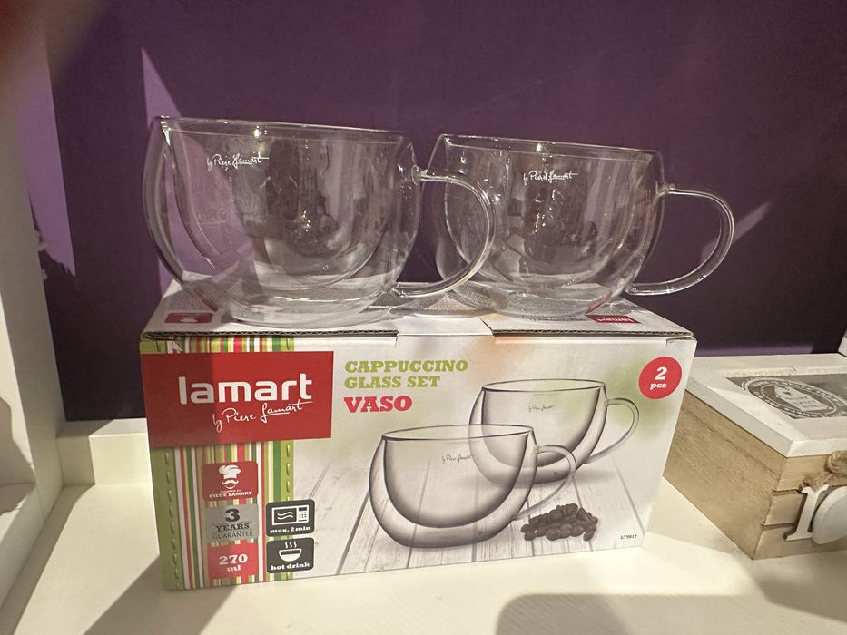 Комплект от 2 чаши, Lamart, 270мл. Термоустойчиво стъкло
