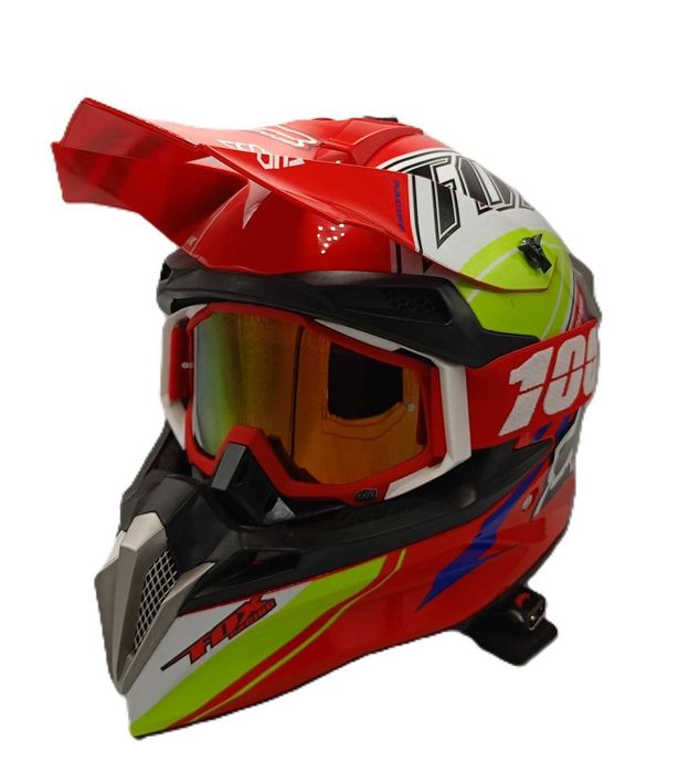 Кросов комплект каска ризница очила и ръкавици