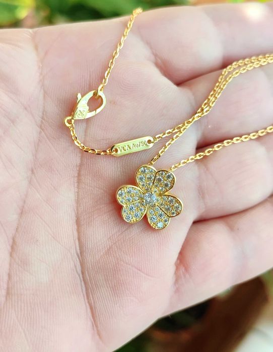 Дамско Колие на Van Cleef & Arpels VCA Gold Frivole Diamond Clover