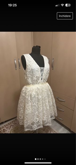 Rochie de cununie crem baby doll