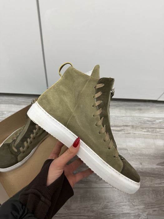 Кожени зелени кецове