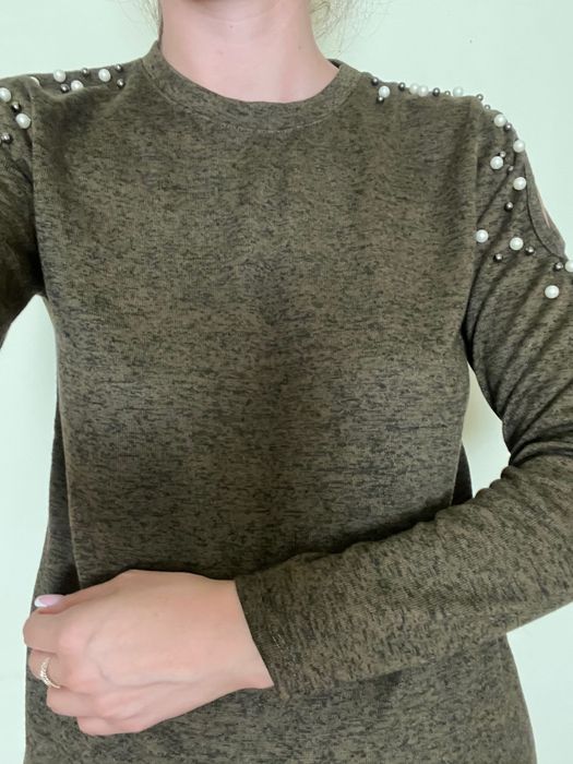 Bluza kaki cu detaliu