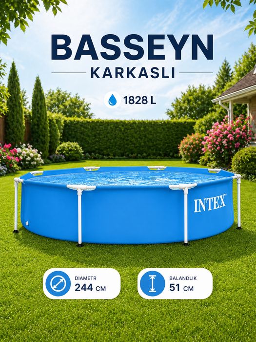 Karkasli basseyn INTEX 244×51 sm (1828L