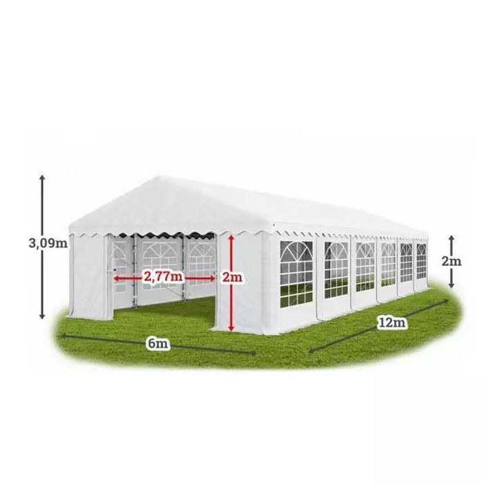 Cort 6x12 M,Profesional,Cadru metalic stabil,Prelata