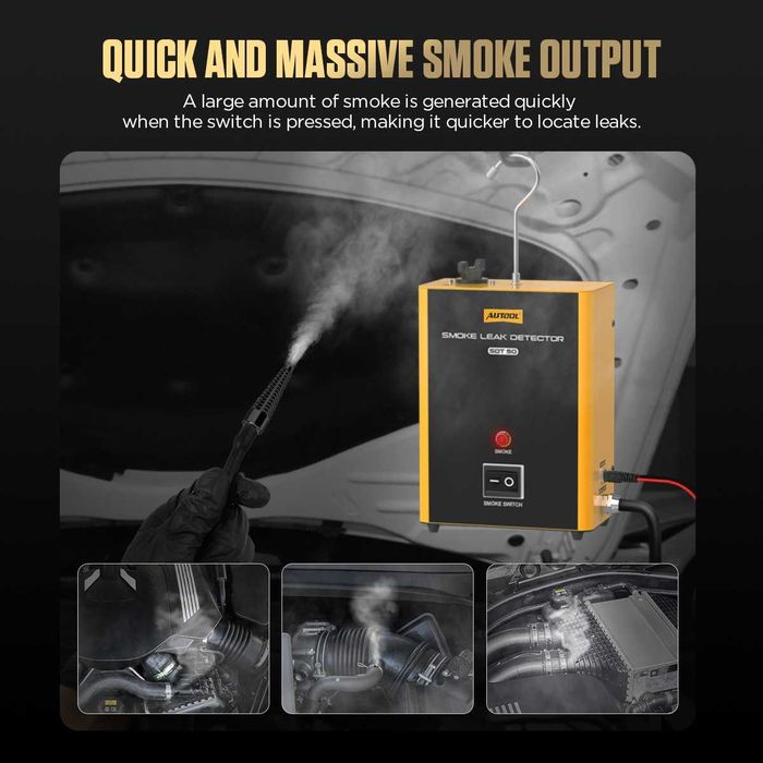 Promotie Tester auto Autool SDT50 Detectie scurgere fum turisme si camioane, aparat de diagnosticare prin utilizarea fumului
