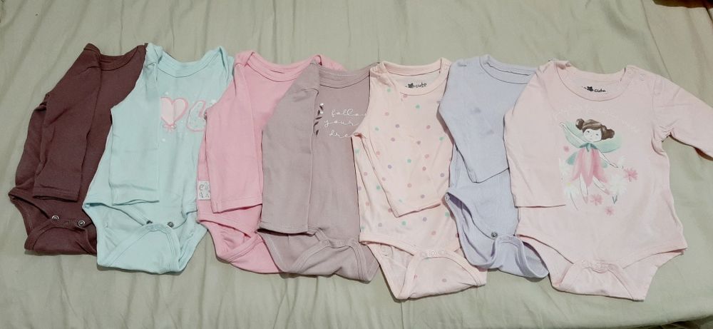 ЛОТ бодита за момиче с дълъг ръкав  3-6 месеца