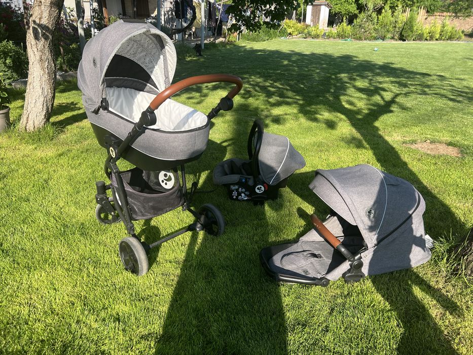 Бебешка количка LORELLI Premium Комбинирана количка 3в1 CRYSTA GREY