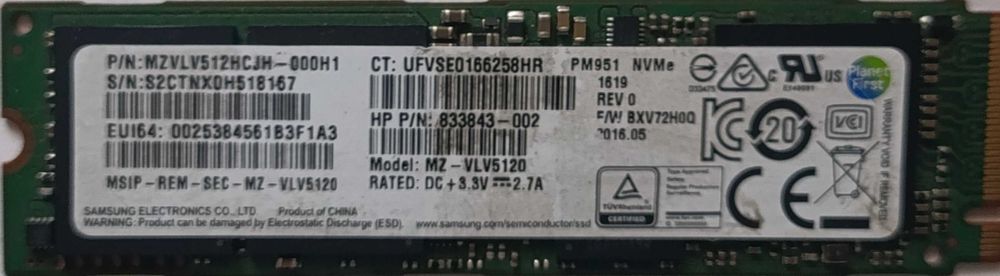 Продам SSD 512GB M2 Samsung