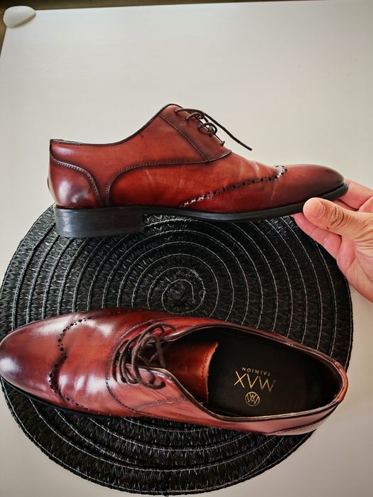 Pantofi eleganți bărbați MAX Fashion, din piele naturală, mărimea 41 – Purtați o singură dată (Stare excelentă)