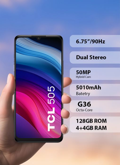 TCL 505 (128GB / 8GB RAM) – ЧИСТО НОВ, ЗАПЕЧАТАН!