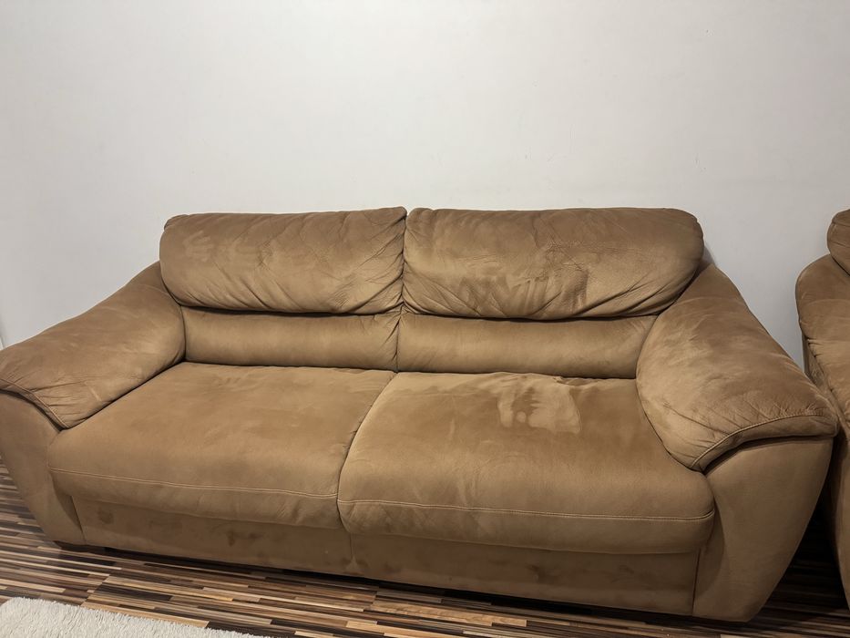 Canapea  extensibila cu saltea pe cadru metalic si fotoliu MOBEXPERT