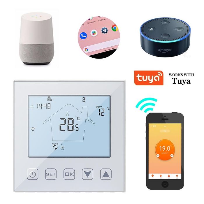 Smart, Wi-Fi Термостат 16А, работи с Tuya приложение