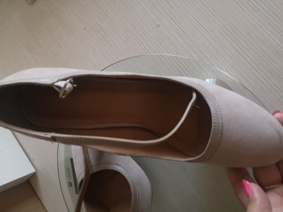 Обувки-велур 41 номер с висок ток