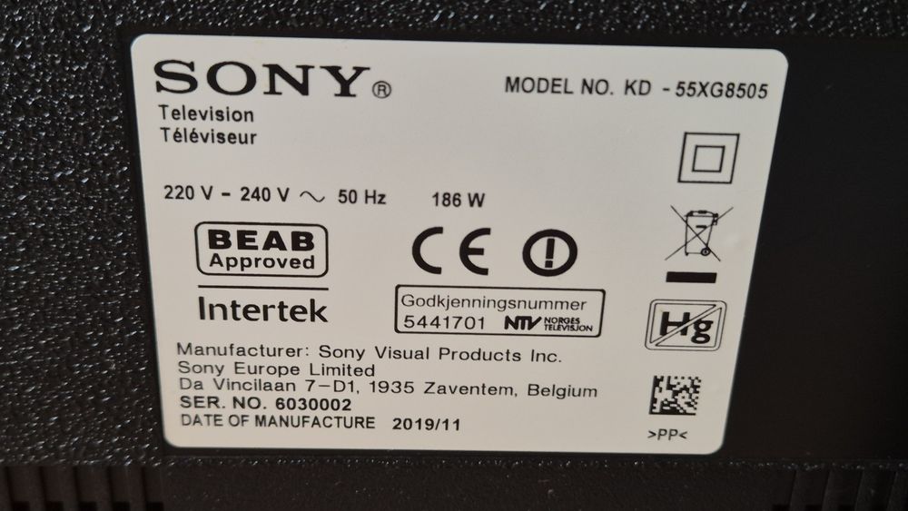 Sony KD-55XG8505 Android, 4K, UltraHD, Smart, WiFi, LED