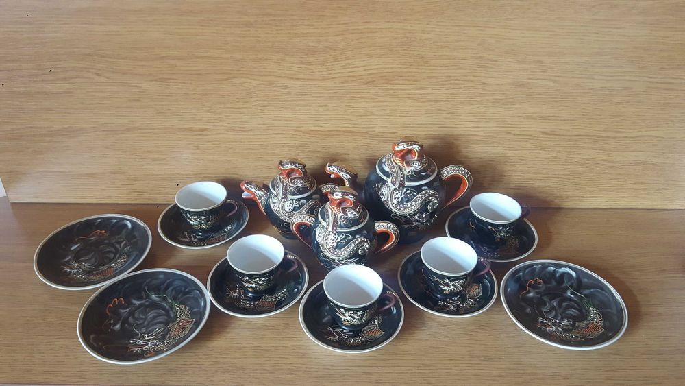 Сервиз за кафе Сацума от Японски костен порцелан