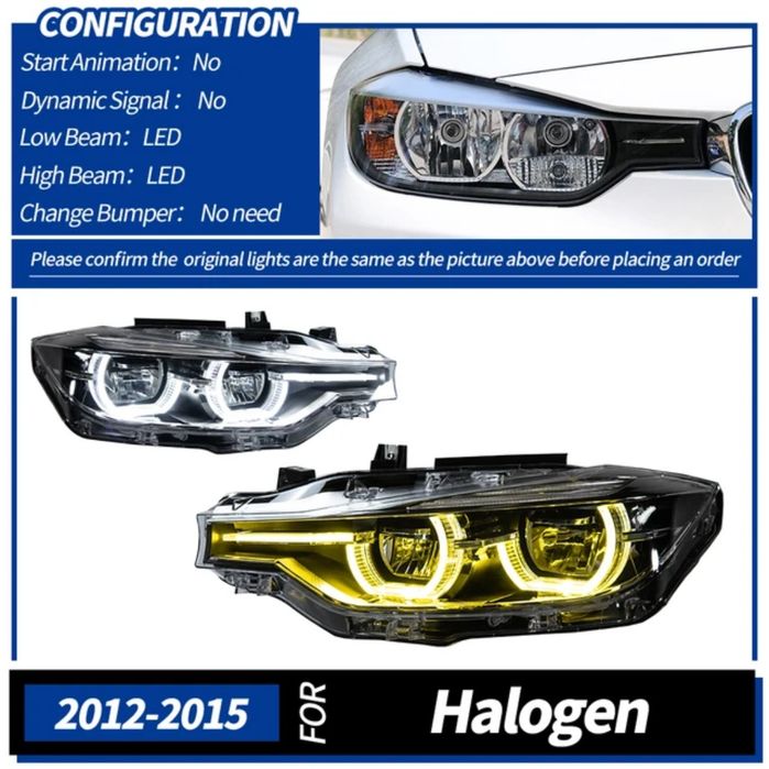 Faruri  Full LED Bmw F30 F31 Plug & Play pentru Halogen OEM Style