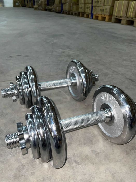 Set gantere reglabile 22 kg cu discuri chromate
