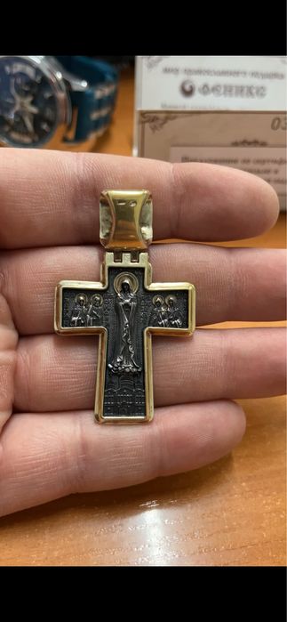 Серебряный крест ручной работы