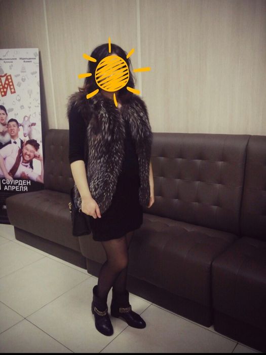 Жилет чернобурка. Размер 44-46-48