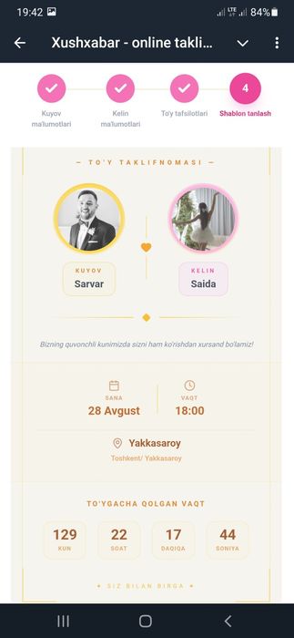 To'y, Bazm va Juftliklar Uchun