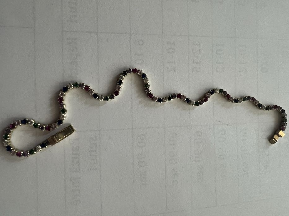Bratara tennis aur 14k multicolora