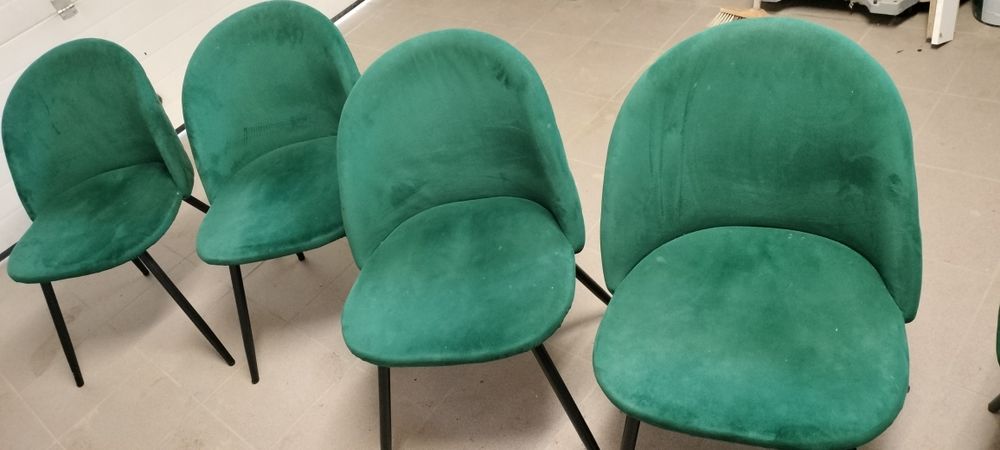Scaune bucătărie catifea - 5 buc