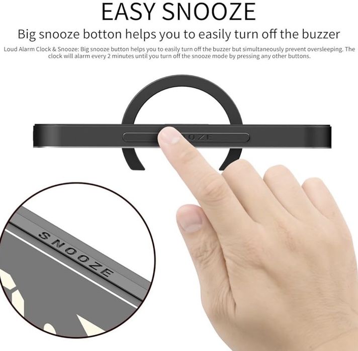 EXTSUD Ceas deșteptător digital cu afișaj în oglindă