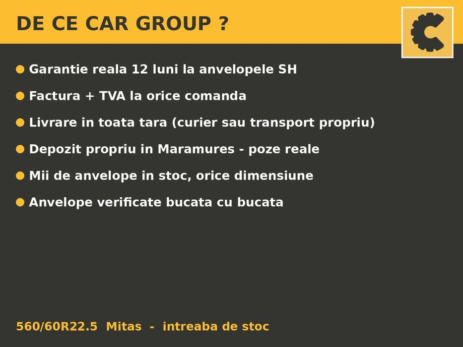 Cauciucuri 560/60R22.5 Mitas Anvelope Remorca Utilaj SH FACTURA