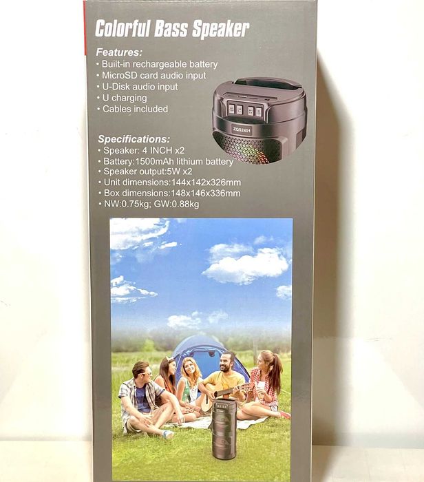 Boxa 2 speakers RGB Light, 1500 mAh baterie