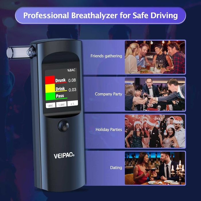 VEIPAO Професионален, преносим дрегер с 11 мундщука  и цифров  екран