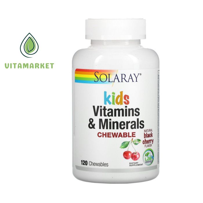 Детские витамины и минералы, Solaray, Kids Vitamins & Minerals, 120 шт