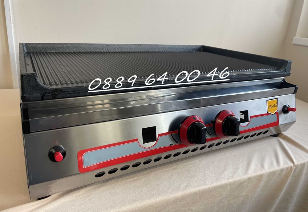 Газова скара чугунена плоча Оребрена 70х52см (5,8 kW) Газова защита+CE