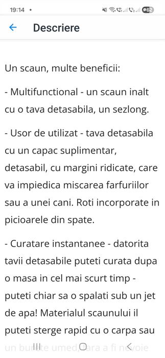 Vand scaun de masa