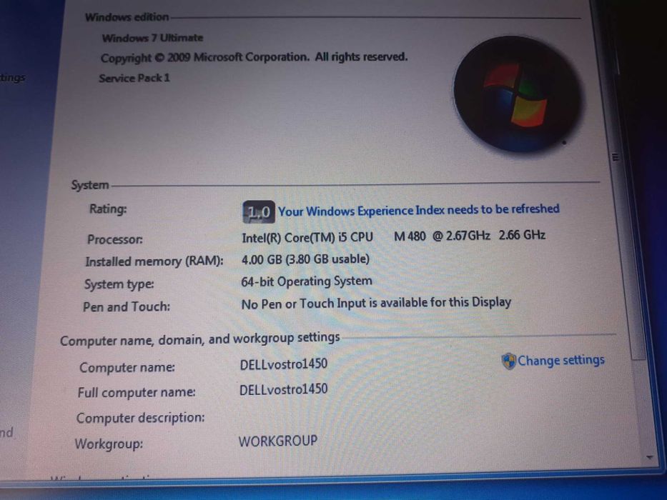 laptop DELL vostro i5