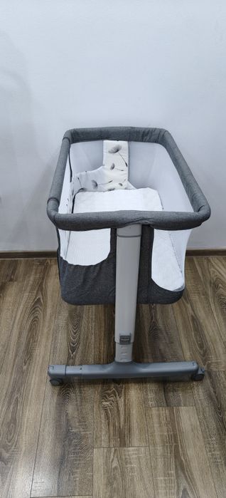 Patut co-sleeper, Lionelo, Aurora, 3 in 1, Cu leganare si setare unghiulara, Cu saltea, 0 luni