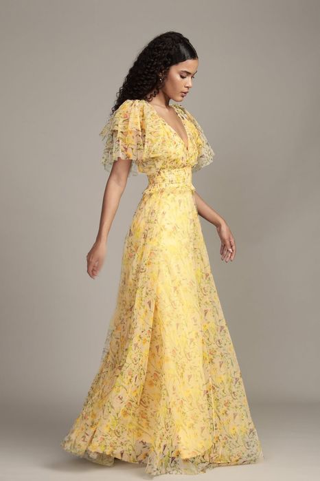 Rochie galbena nunta botez