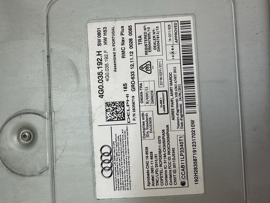 Modul navigatie mmi 3g plus multimedia audi a6 c7 audi a7 4G0035192H
