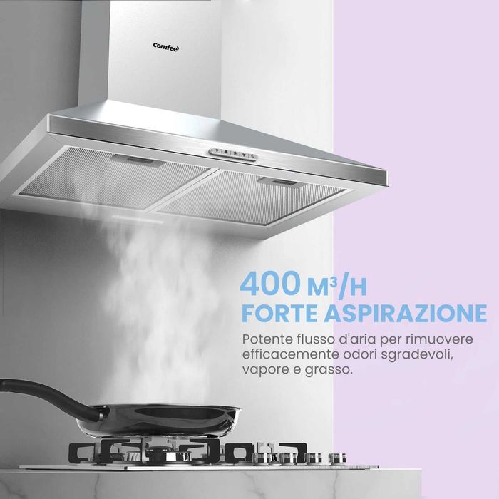 Абсорбатор COMFEE’ PYRA17SS-60 от неръждаема стомана 60 см с LED осветление