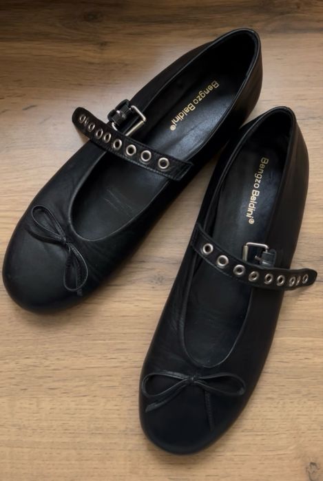 Балетки черные,бренда Bengzo Baldini