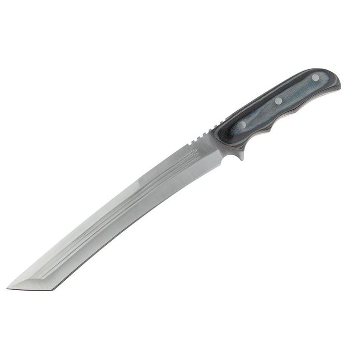 Maceta vanatoare Seax Blade, 45 cm, otel, gri, teaca piele inclusa