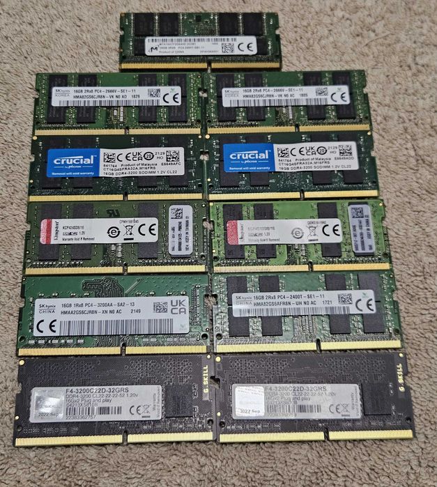 modul memorie ram ddr4 sodimm 16gb 2400 mhz / 3200 mhz Crucial Micron SK Hynix