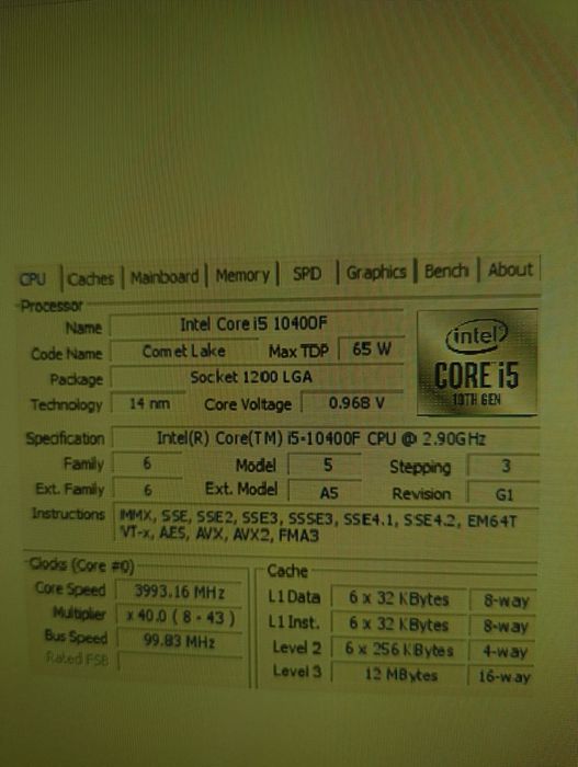 Procesor Intel I5 10400f