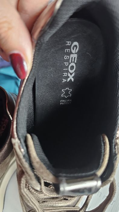 Sneakers Geox piele intoarsa camel, 39